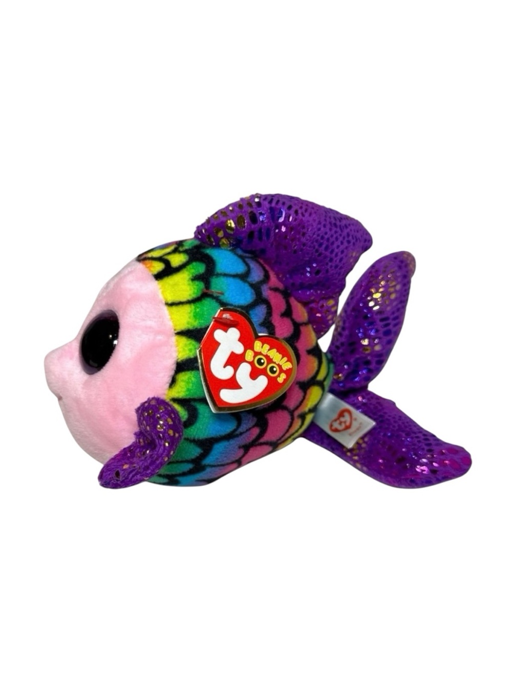 Ty Plush Fish Toy with Pink and Purple